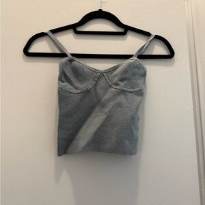 Corset cropped sweater tank